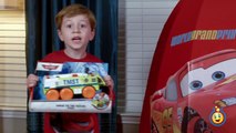 GIANT EGG SURPRISE OPENING Disney Pixar Lightning McQueen & Tow Mater Cars Toys Kids Video-UPMK1xdp9x8
