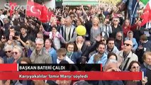 Başkan bateri çaldı, Karşıyakalılar ‘İzmir Marşı’ söyledi