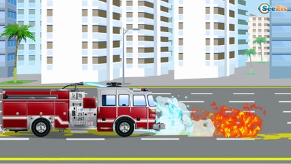 Kids Video Police Race Car on the road Vehicles Trucks For Kids Children Video Construction Cartoon