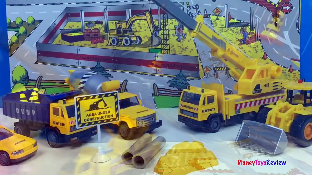 SPEED TRACK MIGHTY MACHINES AND ACCESSORIES PLAYSET WITH CRANE TRUCK & WHEEL LOADER -  UNBOXING-e-xb2eWAF94