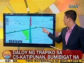 UB: Daloy ng trapiko sa C5-Katipunan, bumibigat na