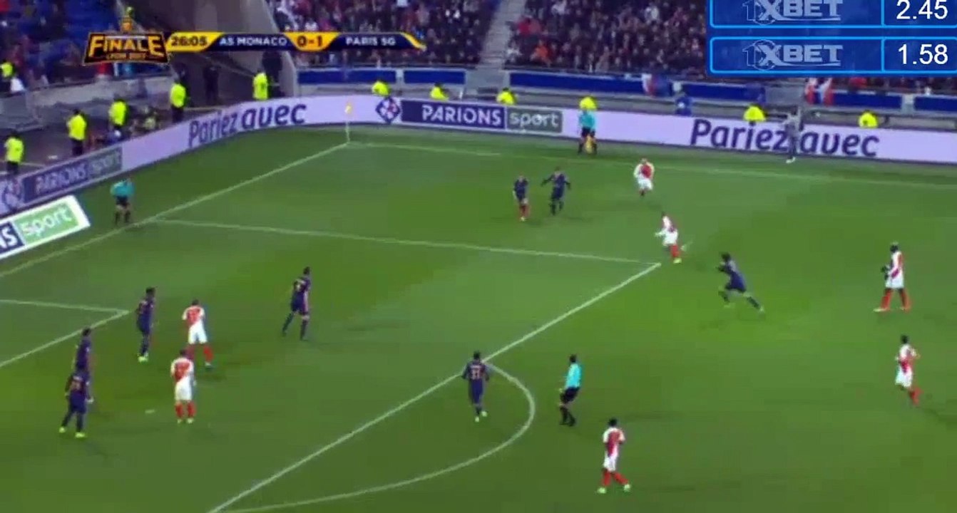 Monaco vs Paris Saint Germain 1-3 Lemar But - Finale Coupe De La Ligue-  (01_04_2017)