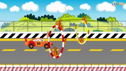 The Big Red Truck in Action with Excavator - Cartoons for Children - Cars & Trucks for Kids