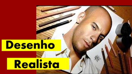 Desenho Realista - Desenho Vin Diesel de Velozes e furiosos