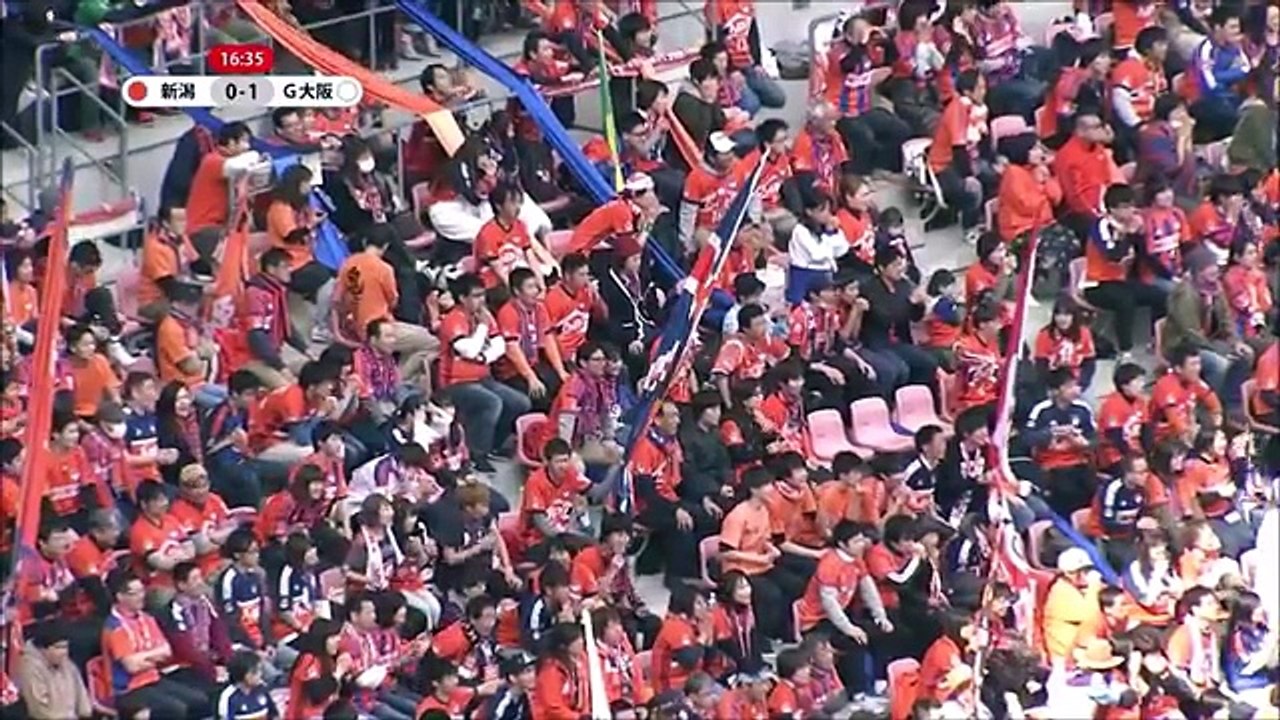 Niigata 1:1 Gamba Osaka (Japanese J League. 1 April 2017)