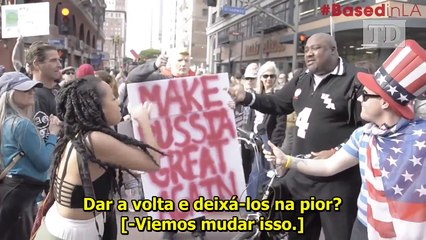 Big Joe é cercado nas ruas de Los Angeles e defende Trump