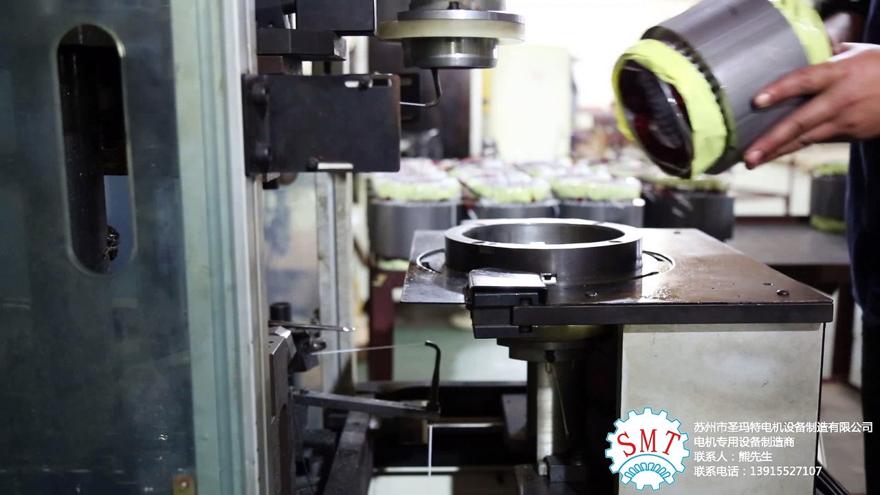 Washing machine stator lacing machine