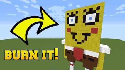 PAT AND JEN PopularMMOs Minecraft: IS THAT SPONGEBOB BURN HIM!!!
