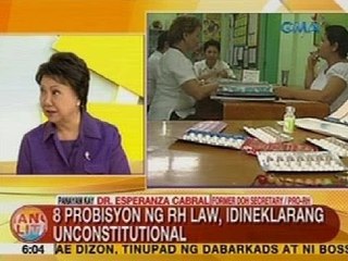 UB: Panayam kay ex-DOH chief Dr. Esperanza Cabral, pro-RH