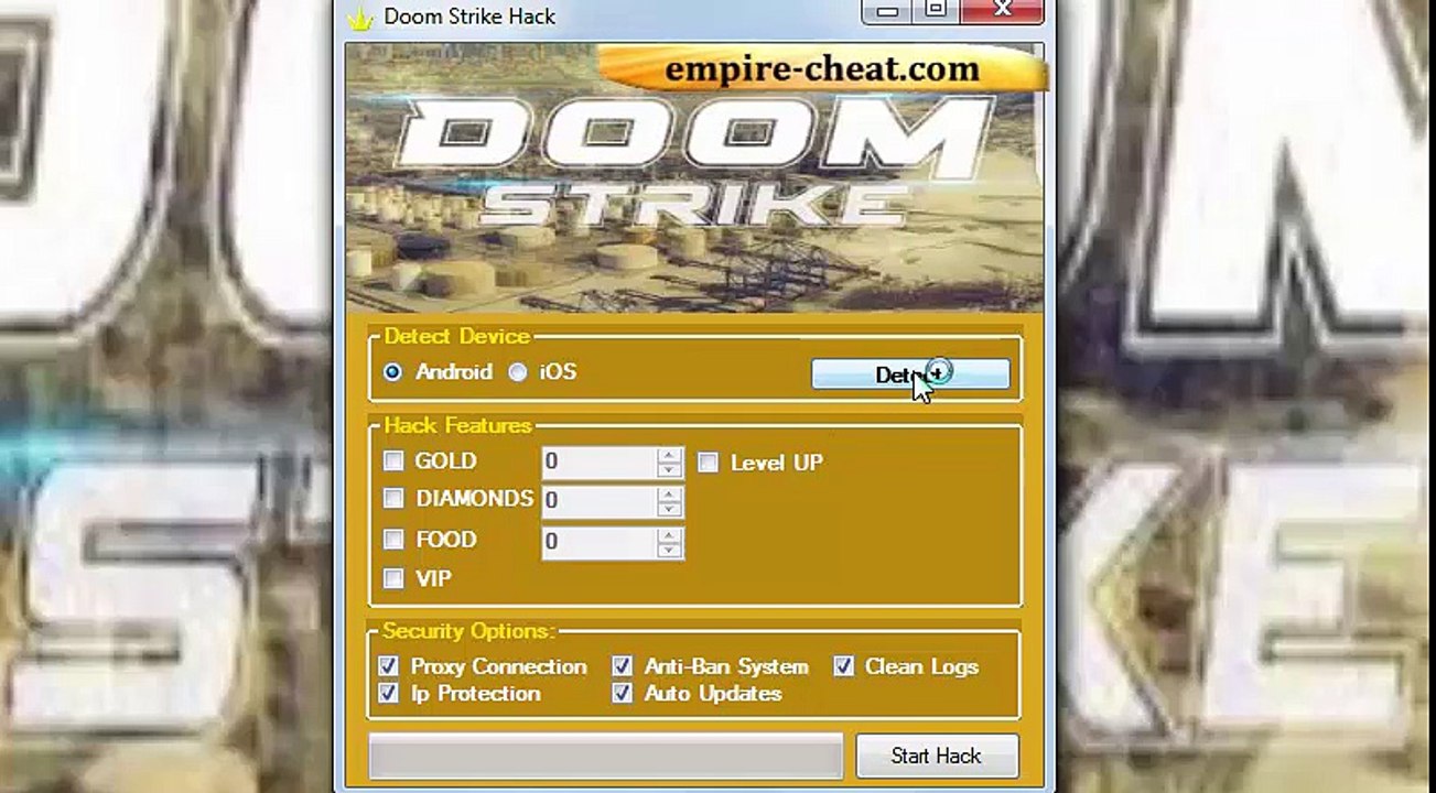 Doom Strike Hack Cheat generate gold gems diamonds level vip food