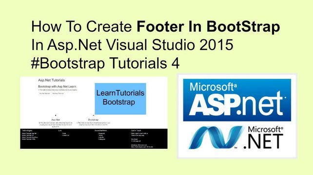 How to create footer in bootstrap in asp.net visual studio 2015 #boostrap tutorials 4