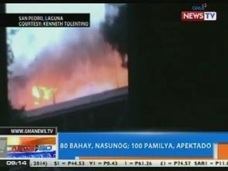 NTG: 80 bahay sa San Pedro, Laguna, nasunog; 100 pamilya, apektado