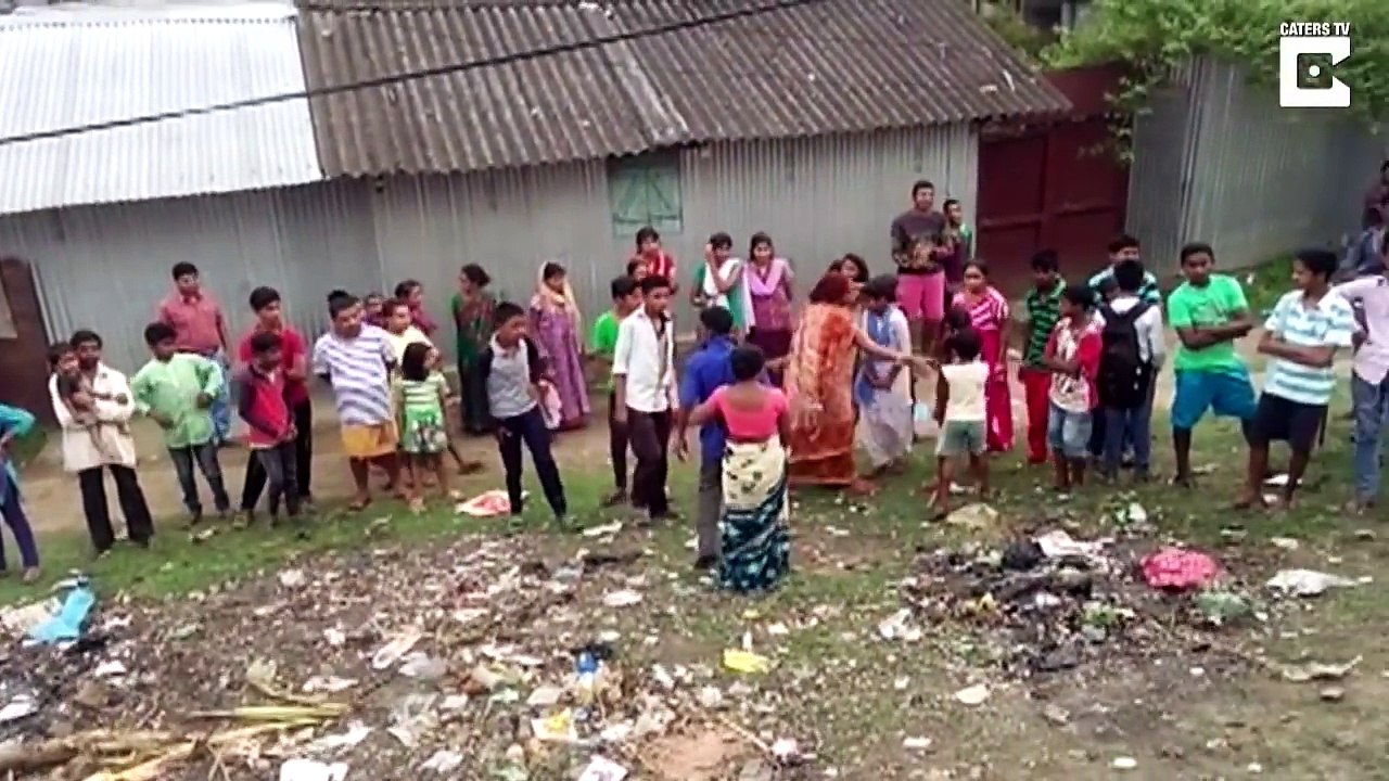 Villagers Cover Mating Snakes In Blankets