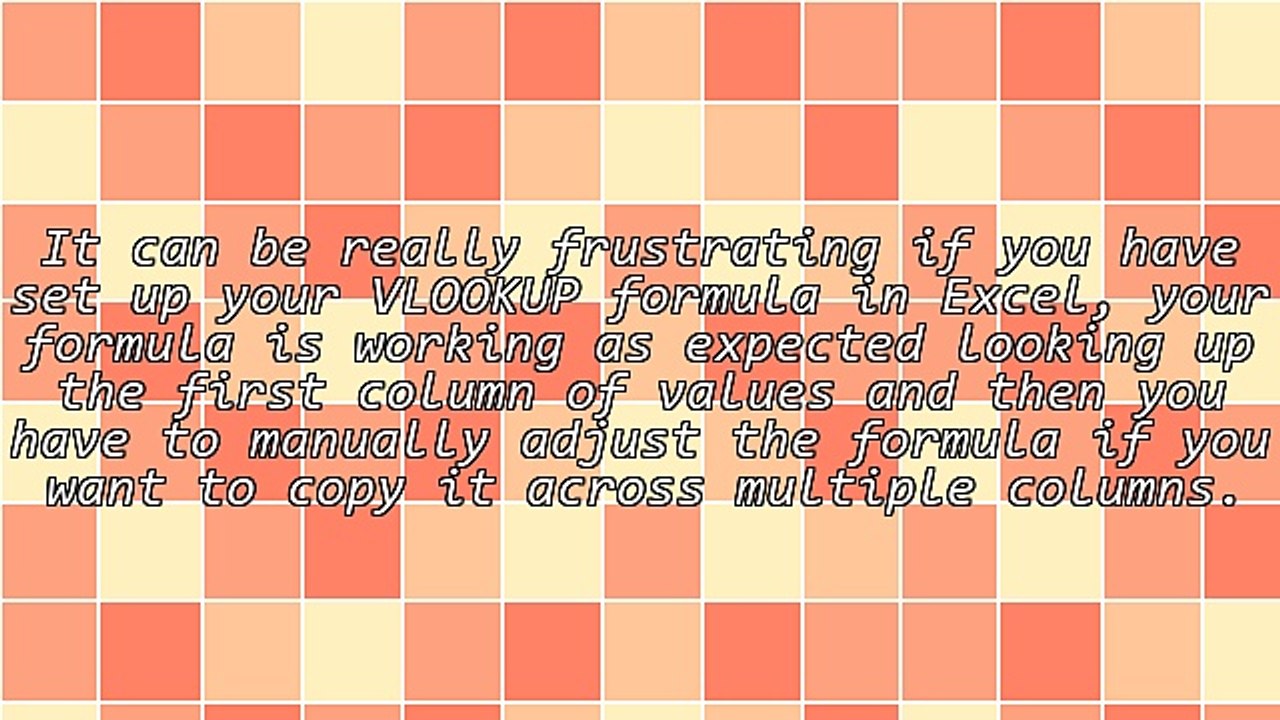 Excel Tip - Copy A VLOOKUP Formula Across Multiple Columns