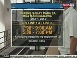 NTG: LRT at MRT, may libreng sakay bukas