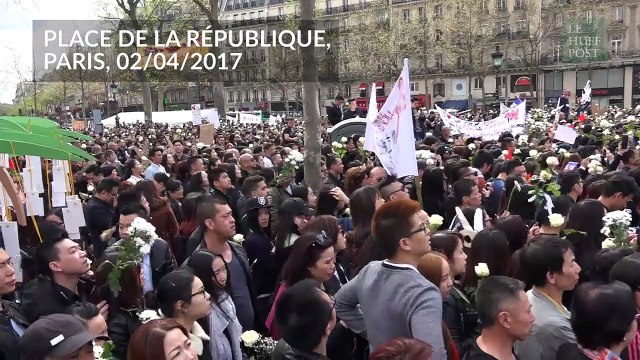 L'extrême émotion des proches de Shaoyo Liu rassemblés place de la République