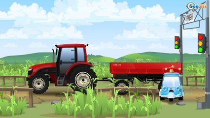 Amarillo Tractor y Camiones y Amigos Videos Para Niños - Tiki Taki Camiónes