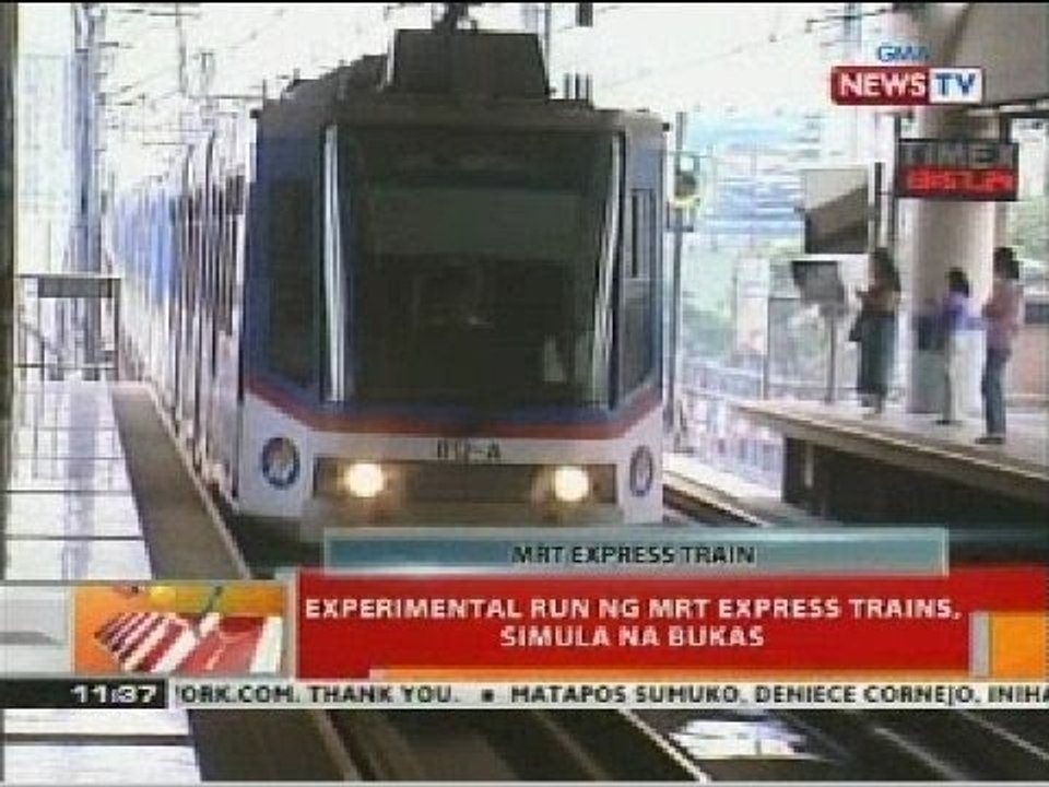 BT: Experimental run ng MRT express trains, simula na bukas