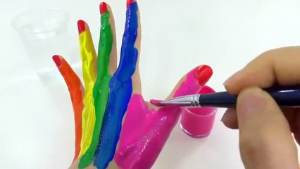 Hand paintihildren Body Painting Finger Family by Play Doh Stop Motion