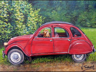 2cv en peinture - par Virginie TRABAUD Artiste peintre