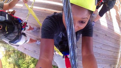 Ziplining across a swamp in Ocean Isle Beach