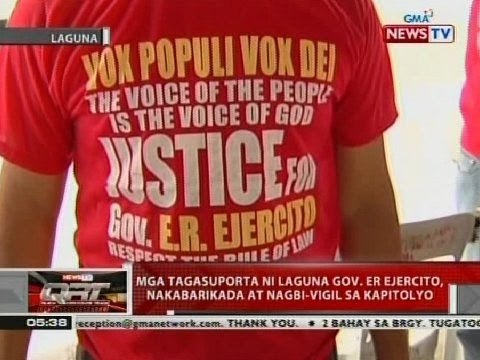 Mga taga-suporta ni Laguna Gov. ER Ejercito, nakabarikada at nagbi-vigil sa kapitolyo