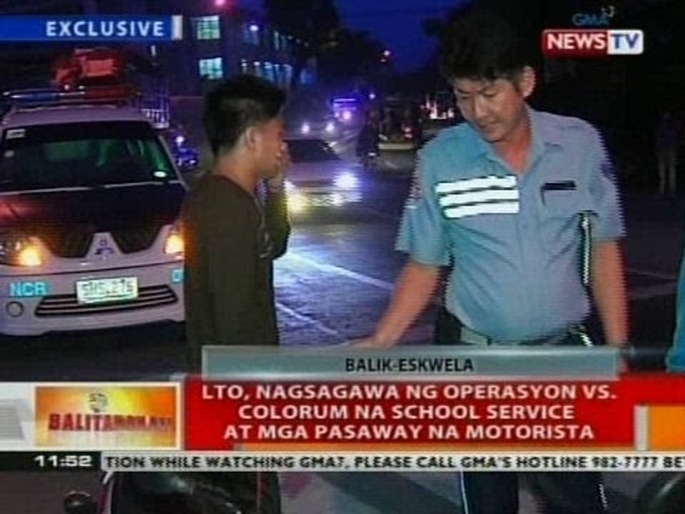 LTO nagsagawa ng operasyon vs. colorum na school service at mga pasaway na motorista