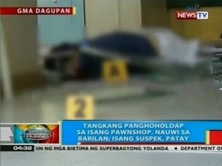 Tangkang panghoholdap sa isang pawnshop sa Dagupan City, nauwi sa barilan