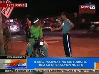 NTG: Ilang pasaway na motorista, huli sa operasyon ng LTO