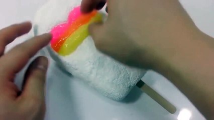 DIY Colors Glitter Slime Foam Clay Stick Icecream Learn Colors Sli