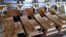 Multi-heads CNC Wood Router for 3D relief carving