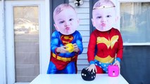 POOP Crying Babies EMOJI DICE GAME Superheroes in Real Life CRYING BABY E