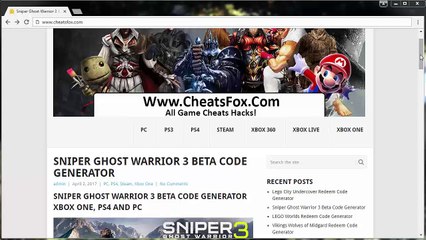 Ghost Warrior 3 Beta Code Generator Online Giveaway - Xbox One, PS4 and PC