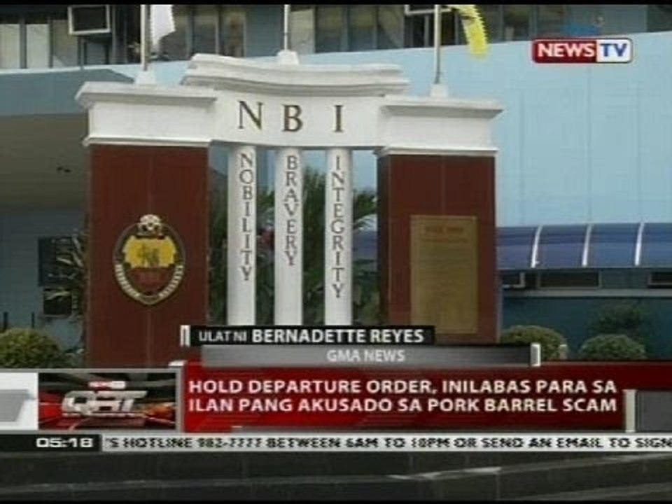 QRT: Hold departure order, inilabas para sa ilang pang akusado sa pork barrel scam