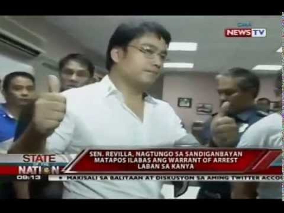 Sen. Revilla, nagtungo sa sandiganbayan matapos ilabas ang arrest warrant laban sa kanya