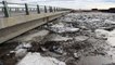 Ice builds up under bridge in southern Manitoba