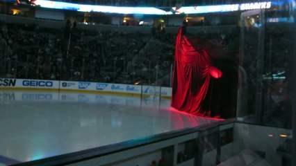 San Jose Sharks enter the ice | shark head & Metallica