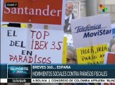 Movimientos civiles españoles marchan contra los paraísos fiscales