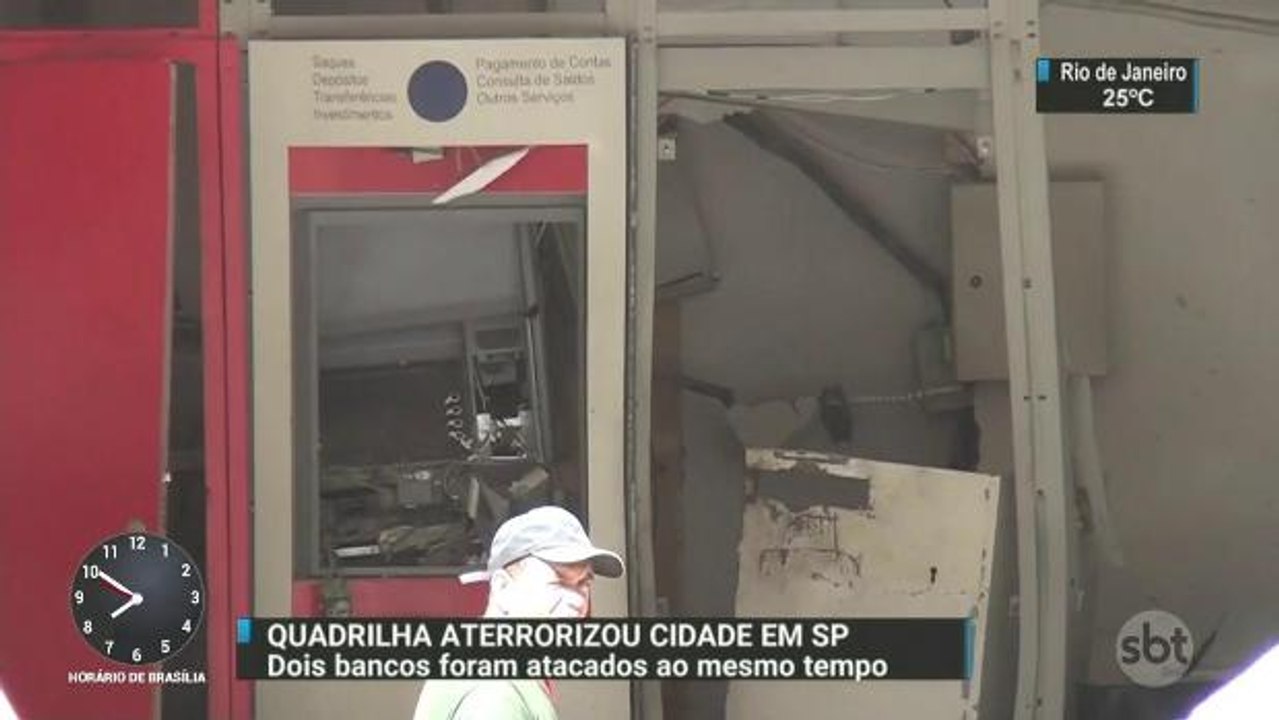 Bandidos espalham terror em cidade paulista para roubar caixas eletrônicos