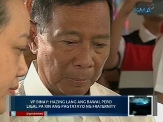 Saksi: VACC: Mahirap tibagin ang mga frat dahil sa impluwensya ng mga alumni