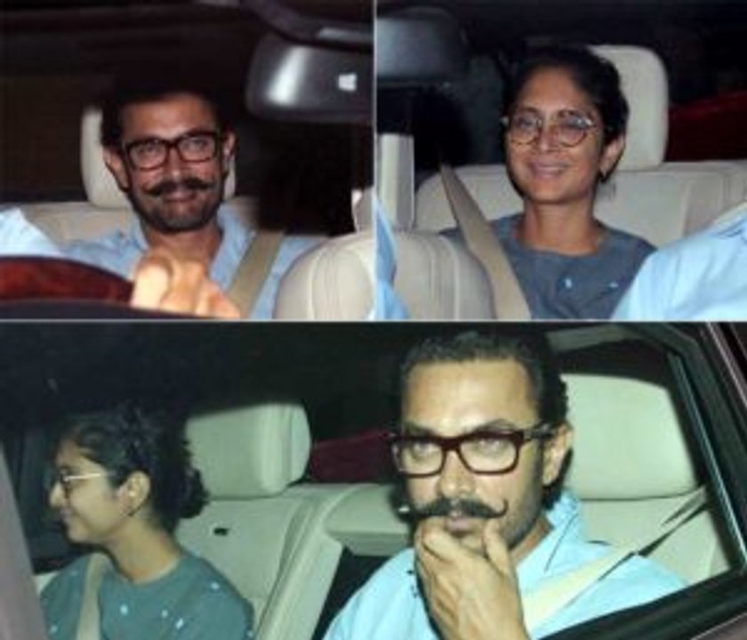 AAMIR WITH WIFE KIRAN RAO SPOTTED AT KARAN JOHAR'S HOUSE