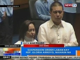 NTG: Suspension order vs. Rep. Gloria Arroyo, naihain na