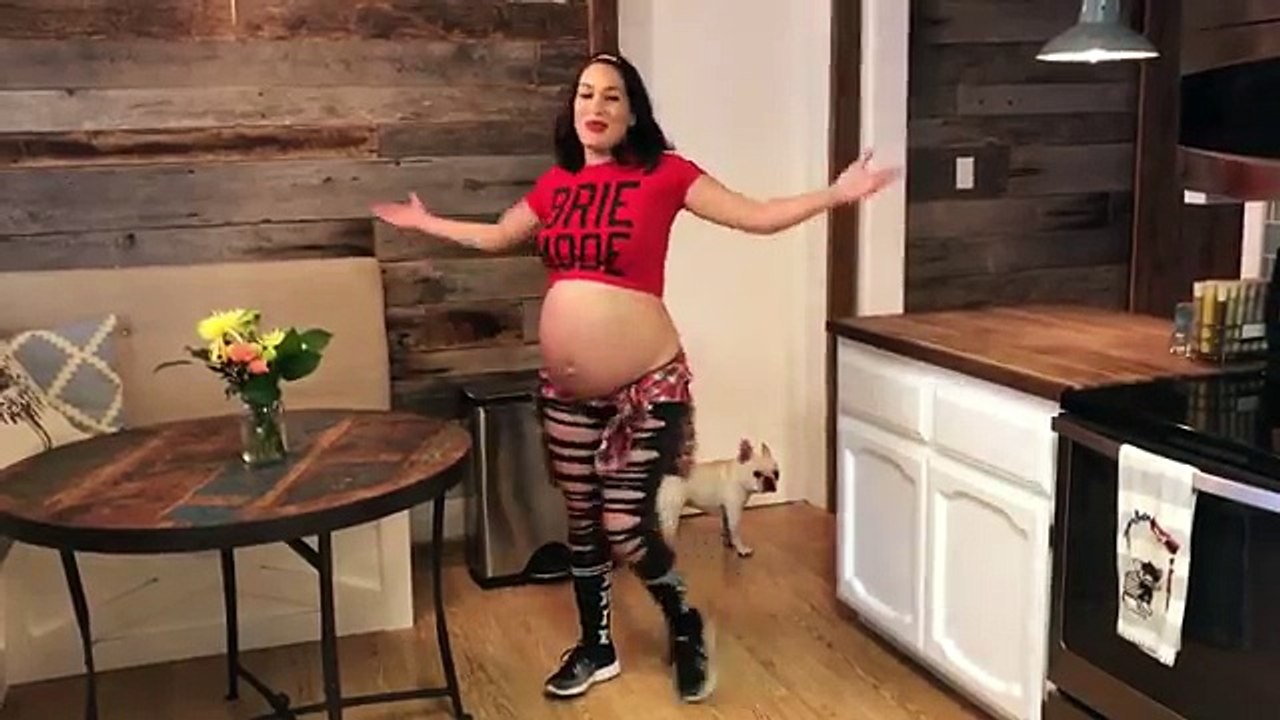 WWE Brie Bella Is Ready To POP And So Are Her Tights! (Hilarious pregnancy entrance!)