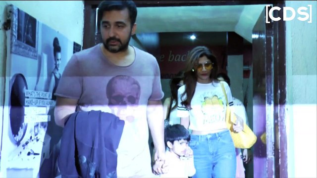 SHILPA SHETTY KUNDRA FAMILY SPOTTED AT PVR JUHU.