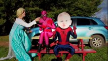 Baby DRIVES FROZEN ELSA’S CAR! w/ Spiderman Police Joker Maleficent Rapunzel Spidergirl Superheroes