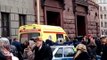 Emergency services tend to the wounded outside a St Petersburg metro station