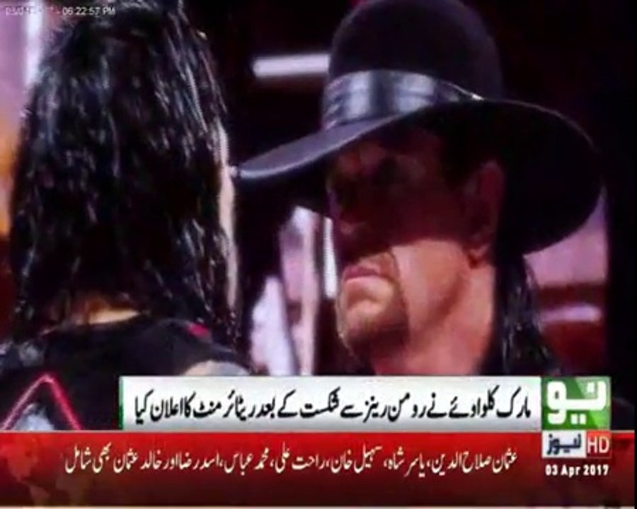 World renowned wrestler Under-taker has Quit wrestling