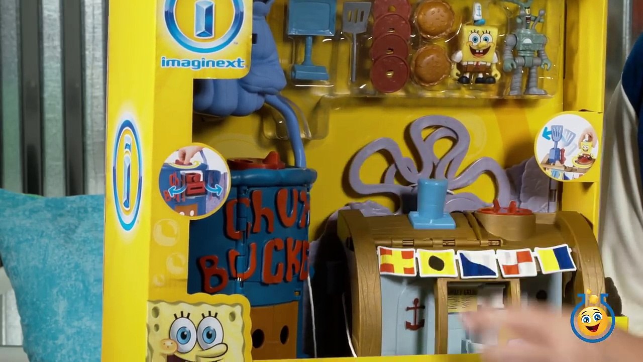 SpongeBob Krusty Krab Chum Bucket Launcher Playset from Imaginext with SpongeBob & Plankton Toys-doB1k66yhHQ