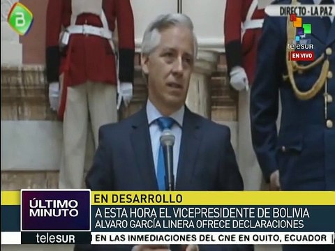 Vicepresidente Boliviano ofrece declaraciones sobre temas nacionales