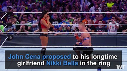 JOHN CENA PROPOSES TO NIKKI BELLA AT WRESTLEMANIA